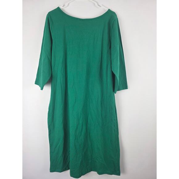 Jessica London Midi Dress 18 Womens Plus Size Christmas Green 3/4 Sleeve Holiday - Picture 5 of 7